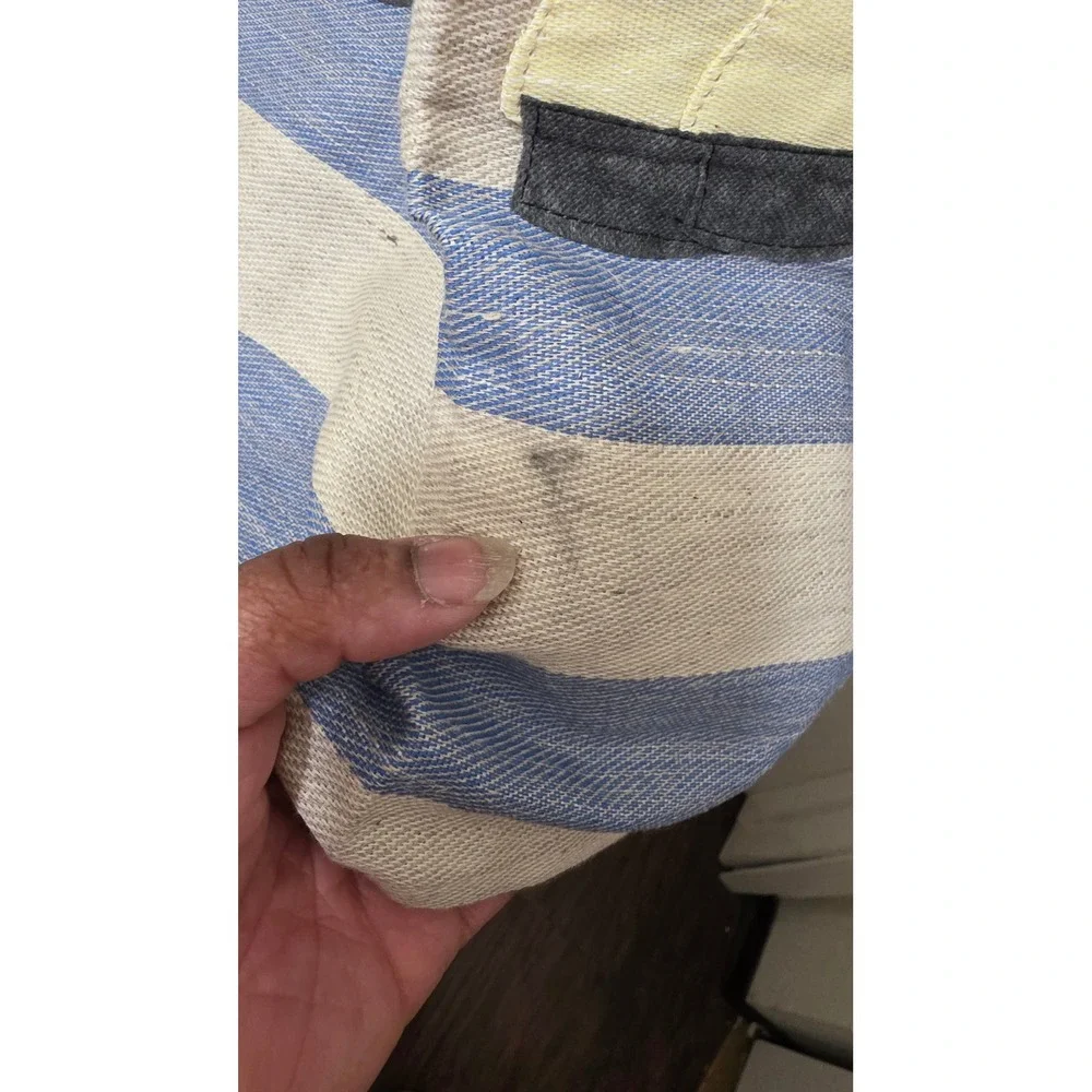 Liliina Linen Apron Unisex Blue White Striped Animal Character Art POLL Barbeque